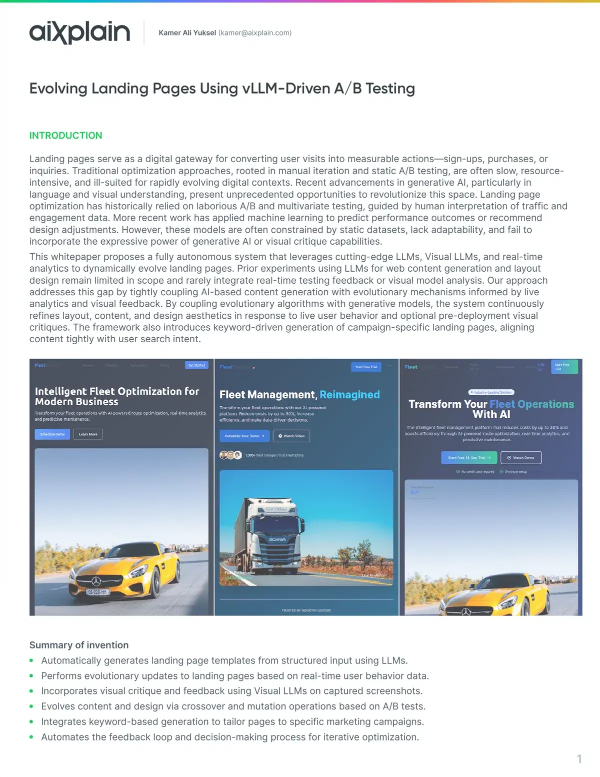 First page of Evolving Landing Pages Using vLLM-Driven A/B Testing